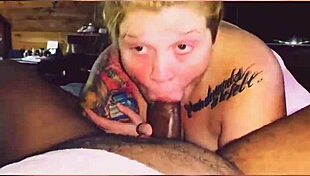 Savannah jones gives sloppy interracial pleasure to leroy love with tattoos