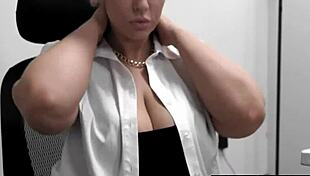 blonde bbw caught by janitor at office