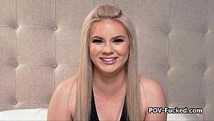 juicy curvy blonde sucks dick during homemade casting interview