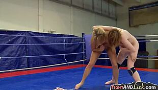 I watch these hot european lesbian wrestlers fight and then they go down on each other, it's so intense!