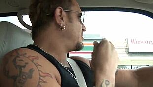 brunette ryders on street gives blowjob to stranger fucking her