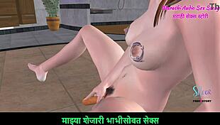 Teen 18+ Girl Masturbates With Carrot In 3D Anime