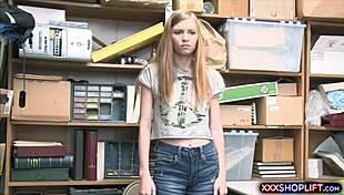 Cute blonde burglar gets bent over and punish fucked doggystyle.