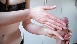 i show how to handjob a big lubed cock slowly, uh, you know
