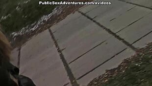 girl touches herself in the alley