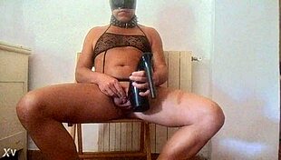 Shemale gets punished in BDSM humiliation, loving those high heels.