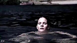 supernatural sexy bikini girl swimming in the pool