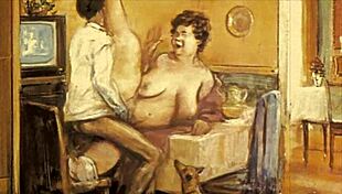 Vintage erotic illustration from antique anime collection.