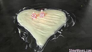 bukkake babe rides toy messy facial