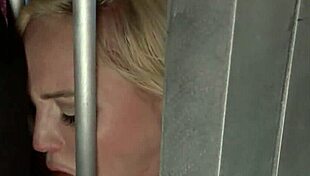 Blonde bound in rope during intense session