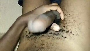 Gay Man with Big Hairy Cock Wanking Solo at Home in Hot Session