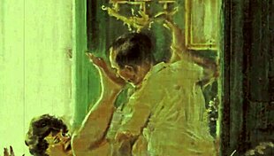 Vintage erotic illustration from antique anime collection.