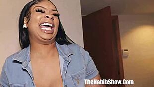 Big booty sultry curvy redbone Bellatrice steps through the center