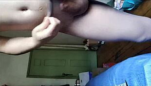 Intriguing scene of cum in pantyhose during intense masturbation