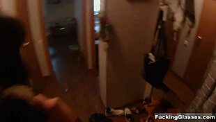 teen dania in glasses gets fucked on the balcony