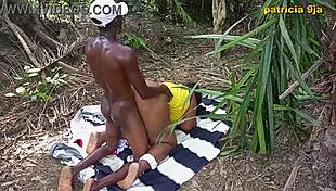 patricia shows her wide wet creampie pussy after outdoor fuck