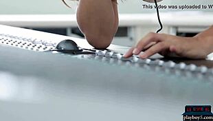 shy yet bold natural brunette models teasing with striptease