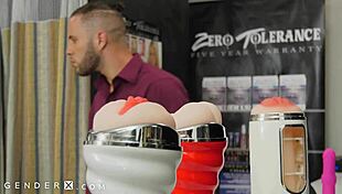 Natalie Mars Fucked in Gloryhole Stall by Shemale