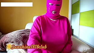 Big Boobs Girl in Ski Mask Boldly Shows on Webcam Live.