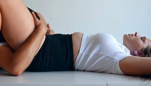 Instead of lunch, I fed him my squirting Russian pussy for dessert