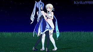 Lumine And Keqing And Mona Intense Lesbian Play And Intense Futanari Sex - Genshin Impact Hentai