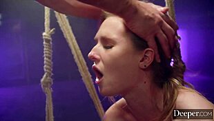 blonde explores rope bondage and spanking in kinky session