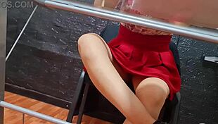 upskirt on mexican insurance seller nataly, can you see her bush?