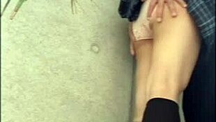 Asian Amateur Girl Hides to Blow Boyfriend Outdoors Then Gets Fucked Hard