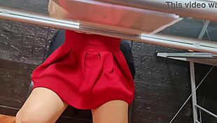 upskirt on mexican insurance seller nataly, can you see her bush?