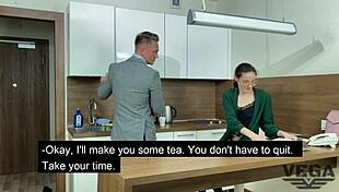 omg, director totally banged that naughty teacher and splashed cum on her glasses, wild!