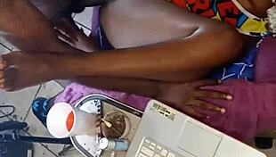 african american milf gets creamy pussy fucked hard