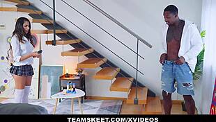 Time Stop Freezes B Nicols In Garage Interracial Trick