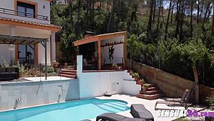 watch hot black milf lick passionately!