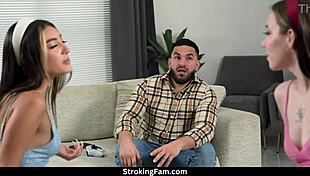 Teens Violet Gems And Venus Vixen Drilled By Big Dick Stepbro Peter Green.