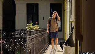 Hot Columbian Babe Barbie Rous Gets a Surprise Visit in Her Apartment