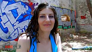 Sabrina deep, the queen of deep throat, shows natural tits in suggestive scene.