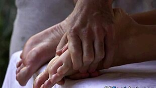 Busty Blonde Gets Feet Jizzed In Erotic Footjob Fetish!