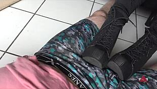 Resting her boots on my cock and balls, asian milf?