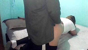 Latina milf gets doggystyle fucking on cold day in bed