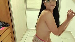 hidden camera catches hot neighbor stripping while dancing, seducing with her big ass and wild moves.