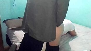 Latina milf gets doggystyle fucking on cold day in bed