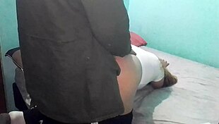 Latina milf gets doggystyle fucking on cold day in bed