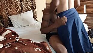 teacher shows students sperm sample using finger