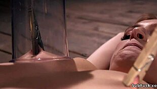 Sexy and beautiful bubbly brunette takes BDSM and deep throat domination