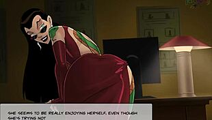 In DC Comics hentai, character gives handjob and blowjob