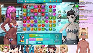 immerse yourself in vtuber lewdneko's emotional lesbian threesome during huniepop 2 double date