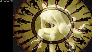 vintage illustration of antique cartoon retro scene