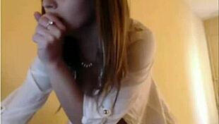 beautiful camgirl with big tits teases on webcam