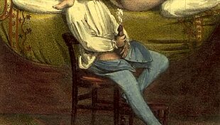 vintage illustration of antique cartoon retro scene