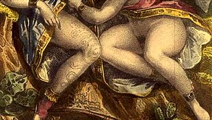 vintage illustration of antique cartoon retro scene